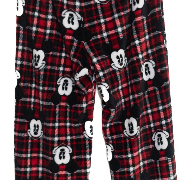 Disney Size M(8-10) Mickey Mouse Red Plaid Lounge Pajama Pants Soft Comfortable - Picture 7 of 8